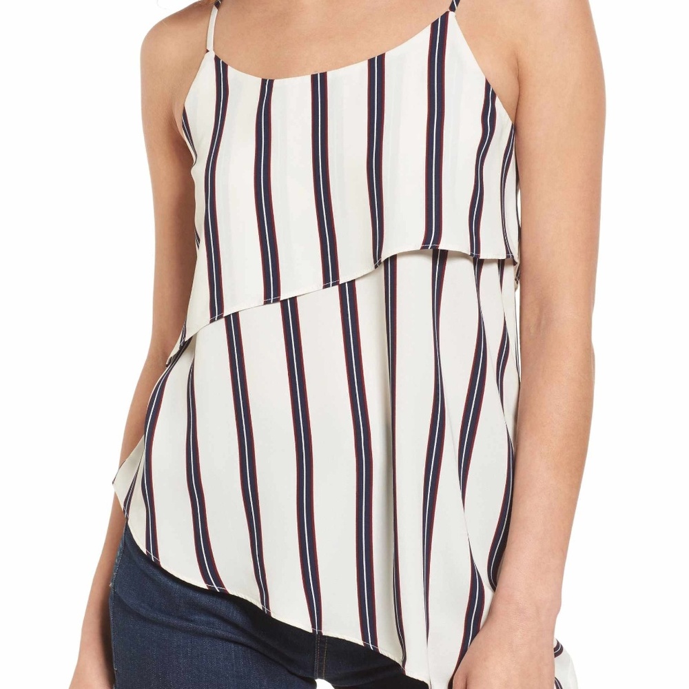 Soprano Striped Asymmetrical Tank Top